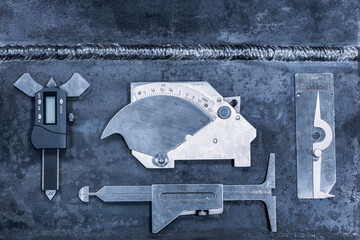 Welding gauge measurement tool for inspection weldment meet to standard. Weld Inspection.