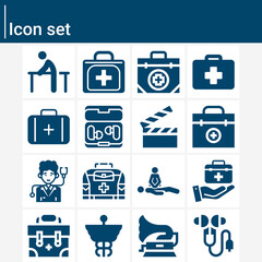 Simple set of listening related filled icons.