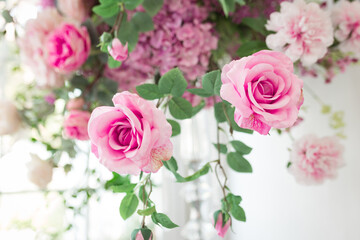 beautiful and romantic pink roses background