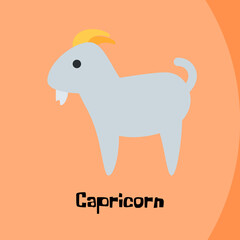 Capricorn zodiac horoscope illustration emblem 
