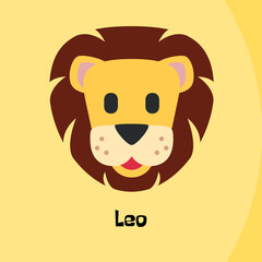 Leo zodiac horoscope illustration emblem 