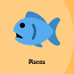 Pisces zodiac horoscope illustration emblem 