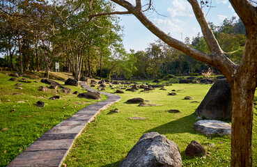 Famous natural Fang Hot spring in the north of Thailand. Doi Pa Hom Pok National Park. Chiang Mai Province, Thailand