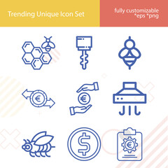 Simple set of mining related lineal icons.