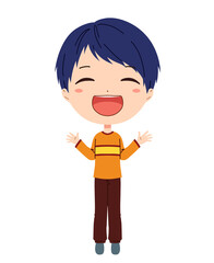笑顔の男の子の全身イラスト