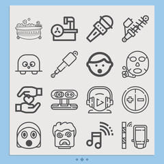 Simple set of vibration related lineal icons.