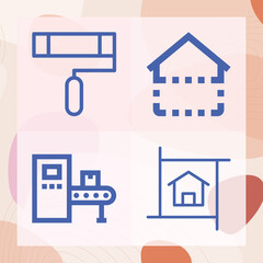 Simple set of mental synthesis related lineal icons