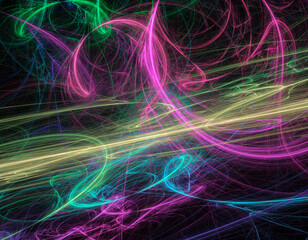 Obraz premium Multi color abstract light painting. LED lights on black background