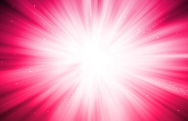 Pink sparkle rays glitter lights with bokeh elegant abstract holiday background.