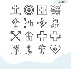Simple set of hybridization related lineal icons.