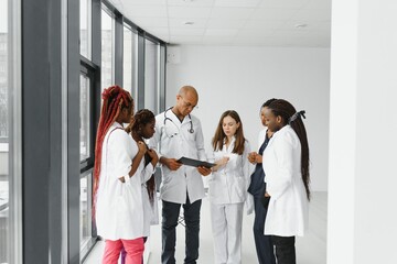 Group of doctors and nurses set in a hospital