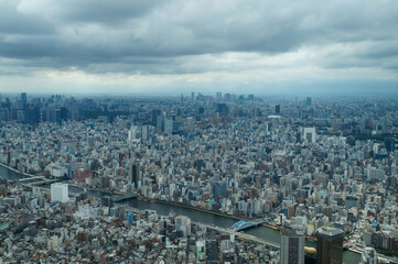 skyline Tokyo from the top of skytree