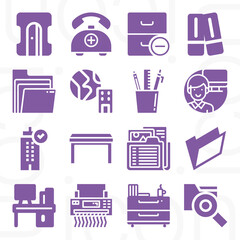 16 pack of suffice  filled web icons set