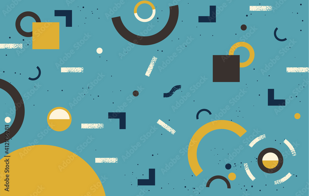 Aufkleber creative abstract design decorated flat vector background with figures of geometric shapes texture. 