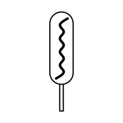 corn dog fast food icon illustration