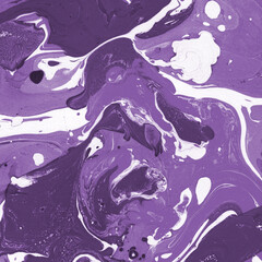 Pink and purple marble ink texture on watercolor paper background. Marble stone image. Bath bomb effect. Psychedelic biomorphic art.