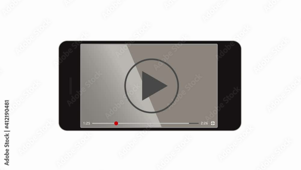 Aufkleber realistic video player with shadow. media player animation