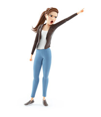 3d cartoon woman very angry