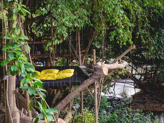 Balcony made of net with natural atmosphere at Coffee shop called 