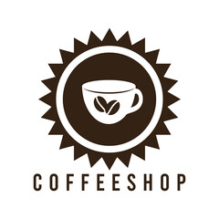 coffee cafe logo icon vector template with gradient color collection.