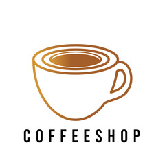 coffee cafe logo icon vector template with gradient color collection.