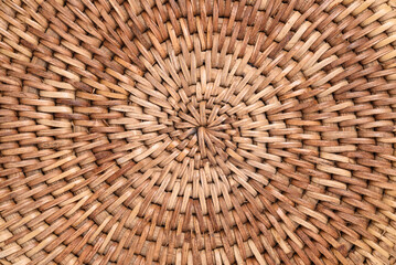 Brown woven rattan pattern texture background, Thai style handicraft from natural product