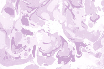 Pink marble ink texture on watercolor paper background. Marble stone image. Bath bomb effect. Psychedelic biomorphic art.