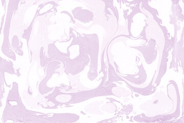 Pink marble ink texture on watercolor paper background. Marble stone image. Bath bomb effect. Psychedelic biomorphic art.