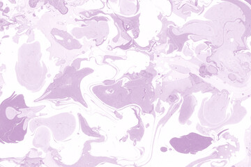 Pink marble ink texture on watercolor paper background. Marble stone image. Bath bomb effect. Psychedelic biomorphic art.