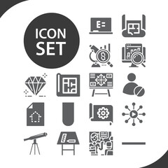 Simple set of variables related filled icons.