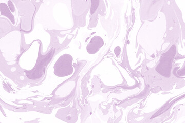 Pink marble ink texture on watercolor paper background. Marble stone image. Bath bomb effect. Psychedelic biomorphic art.