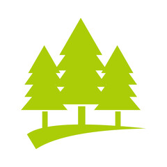 green pine trees logo icon template vector 