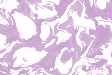 Fototapeta premium Pink marble ink texture on watercolor paper background. Marble stone image. Bath bomb effect. Psychedelic biomorphic art.
