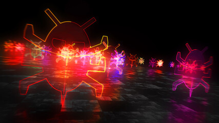 Virus symbol abstract concept 3d illustration