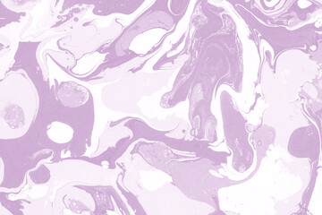 Pink marble ink texture on watercolor paper background. Marble stone image. Bath bomb effect. Psychedelic biomorphic art.