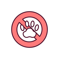Animal extinction RGB color icon. Pet violence and cruelty. Endangering species. Biodiversity loss. Stop animal abuse. Illegal hunting in wildlife conservation. Isolated vector illustration