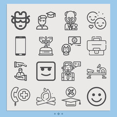 Simple set of sitting related lineal icons.