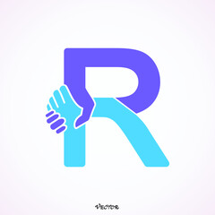 Creative R letter icon abstract logo vector design.Business offer,partnership icon.Corporate business and industrial logotype symbol.Vector illustration