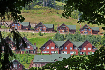 Line Of Same Comfortable Beam Chalets