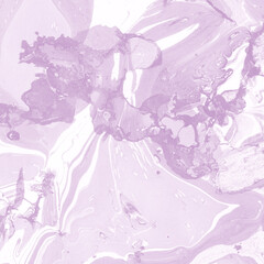 Pink marble ink texture on watercolor paper background. Marble stone image. Bath bomb effect. Psychedelic biomorphic art.
