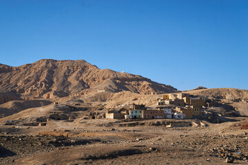 The empty village of El Kourna, lying on Ancient Egyptian tombs, West bank of Nile Luxor, Egypt