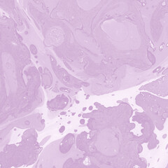 Pink marble ink texture on watercolor paper background. Marble stone image. Bath bomb effect. Psychedelic biomorphic art.