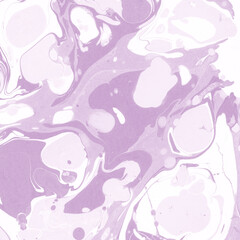 Pink marble ink texture on watercolor paper background. Marble stone image. Bath bomb effect. Psychedelic biomorphic art.