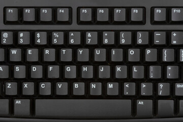 Black raised keyboard close up