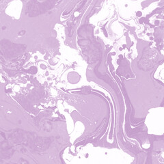 Pink marble ink texture on watercolor paper background. Marble stone image. Bath bomb effect. Psychedelic biomorphic art.
