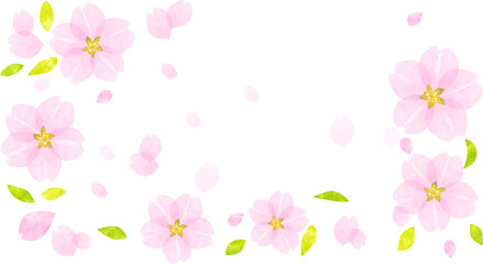 Cherry blossom background illustration watercolor texture