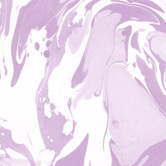 Pink marble ink texture on watercolor paper background. Marble stone image. Bath bomb effect. Psychedelic biomorphic art.