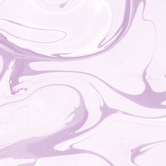 Pink marble ink texture on watercolor paper background. Marble stone image. Bath bomb effect. Psychedelic biomorphic art.