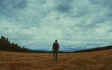 Fototapeta premium person in the mountains
