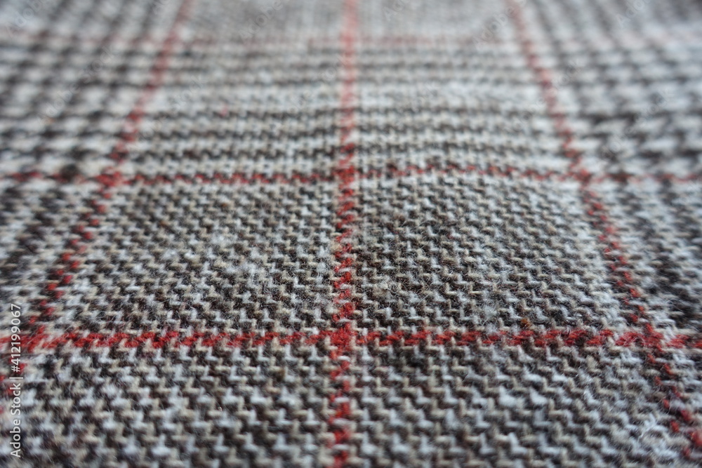 Canvas Prints Close up of red and grey Glen check fabric